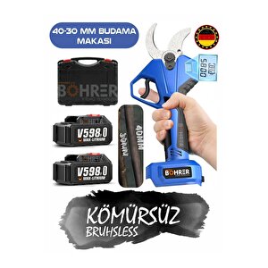 42 Mm-30 Mm Blue Dijital Göstergeli Iki Kademeli Akülü Budama Makası , Akülü Bağ Makası ,v598/f 5 Ah