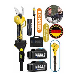 Alman Yellow Kömürsüz Di̇ji̇tal 3m Uzatma Kollu 42mm Profesyonel Akülü Budama Bağ Makasi