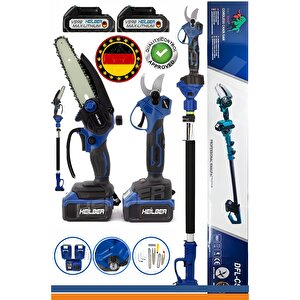 Alman 2 Metre Uzatma Kollu, Akülü 2 Li̇ Budama Seti̇, 30mm Akülü Budama Bağ Makasi Ve 15cm Akülü Budama Testeresi̇