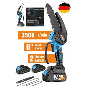 V258 Akülü Testere,blue İki Akülü Zincirli Testere,ağaç Budama İçin 6 İnç El Tipi Akülü Testere