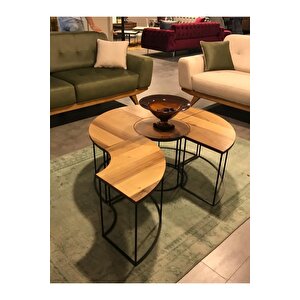 Lucca Mdf Ceviz Kaplama Orta Sehpa 4+1