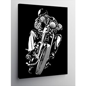 Kanvas Tablo Motorcu Adam 70x100 cm