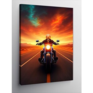 Kanvas Tablo Gün Batımı Motoru 100x140 cm