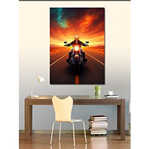 Kanvas Tablo Gün Batımı Motoru 100x140 cm
