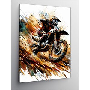 Kanvas Tablo Çamurlu Motorcu 70x100 cm