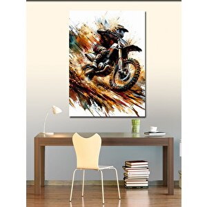 Kanvas Tablo Çamurlu Motorcu 70x100 cm