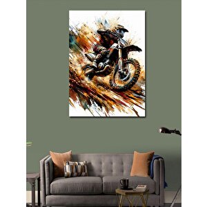 Kanvas Tablo Çamurlu Motorcu 70x100 cm