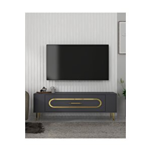 Retrop3dh Tv Sehpasi Antrasi̇t Altın Antrasit Gold