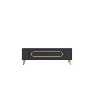 Retrop3dh Tv Sehpasi Antrasi̇t Altın Antrasit Gold