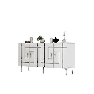 Li̇ne (kb150) Konsol - Beyaz Gümüş Beyaz-Gümüş