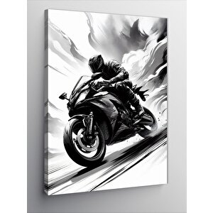 Kanvas Tablo Hızlı Motorcu 50x70 cm