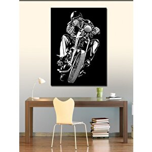 Kanvas Tablo Motorcu Adam 100x140 cm