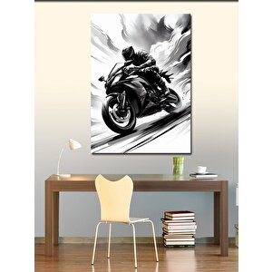 Kanvas Tablo Hızlı Motorcu 70x100 cm
