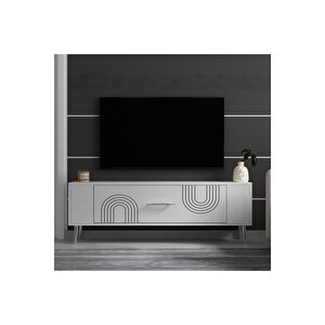 Retrol2dh Tv Sehpasi Beyaz Gümüş Beyaz-Gümüş
