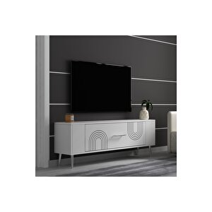 Retrol2dh Tv Sehpasi Beyaz Gümüş Beyaz-Gümüş