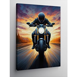 Kanvas Tablo Hızlı Motorcu 100x140 cm