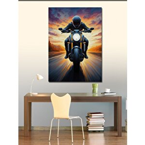 Kanvas Tablo Hızlı Motorcu 100x140 cm