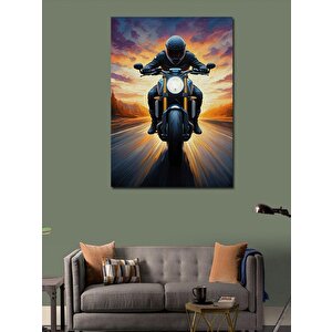 Kanvas Tablo Hızlı Motorcu 100x140 cm