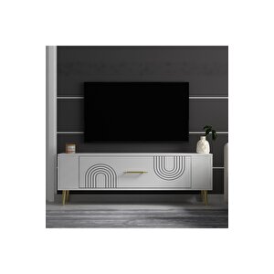 Retrol2dh Tv Sehpasi Beyaz Altın Beyaz gold