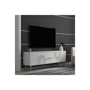 Retrol2dh Tv Sehpasi Beyaz Altın Beyaz gold
