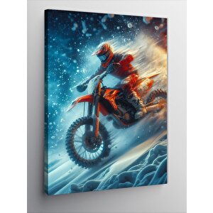 Kanvas Tablo Motocros Motorcusu 70x100 cm