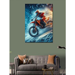 Kanvas Tablo Motocros Motorcusu 70x100 cm