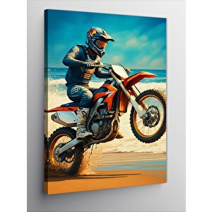 Kanvas Tablo Çöl Motorcusu 100x140 cm