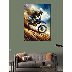 Kanvas Tablo Kumda Motokros 100x140 cm