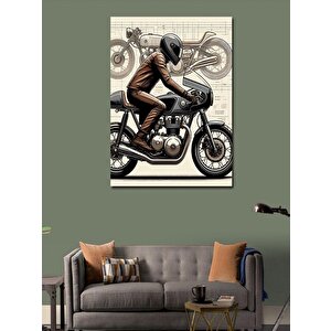 Kanvas Tablo Motorcu Adam 50x70 cm