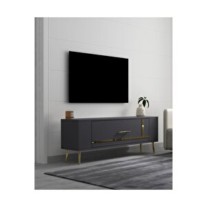 Retrop1dh Tv Sehpasi Antrasi̇t Altın Antrasit Gold