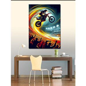 Kanvas Tablo Motokros Akrobatı 50x70 cm