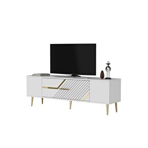 Dekolp5dh Tv Sehpası Beyaz Altın