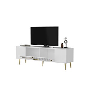 Dekolp5dh Tv Sehpası Beyaz Altın