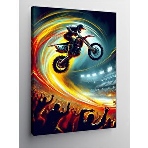 Kanvas Tablo Motokros Akrobatı 70x100 cm