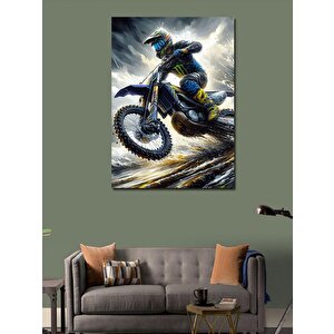 Kanvas Tablo Çamurlu Motokros 100x140 cm