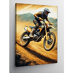 Kanvas Tablo Çöl Motorcusu 50x70 cm