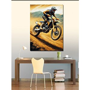 Kanvas Tablo Çöl Motorcusu 50x70 cm