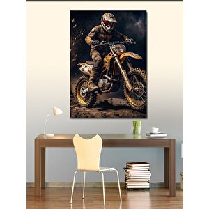 Kanvas Tablo Çamurlu Motorcu 50x70 cm