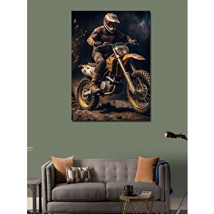 Kanvas Tablo Çamurlu Motorcu 50x70 cm