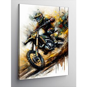 Kanvas Tablo Çamurlu Motorcu 50x70 cm