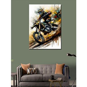 Kanvas Tablo Çamurlu Motorcu 50x70 cm