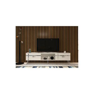 Li̇nedh Tv Sehpasi Beyaz Gümüş Beyaz-Gümüş