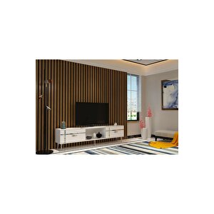 Li̇nedh Tv Sehpasi Beyaz Gümüş Beyaz-Gümüş