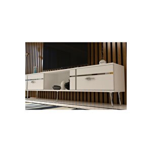 Li̇nedh Tv Sehpasi Beyaz Gümüş Beyaz-Gümüş