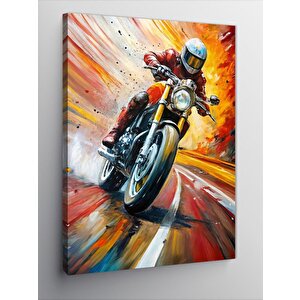 Kanvas Tablo Hızlı Motorcu 50x70 cm