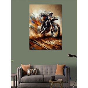 Kanvas Tablo Çamurlu Motorcu 50x70 cm