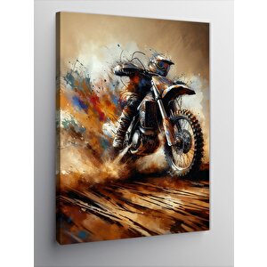 Kanvas Tablo Çamurlu Motorcu 70x100 cm