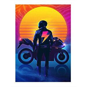 Motorcu Temalı Mdf Poster 25cmx 35cm 25x35 cm
