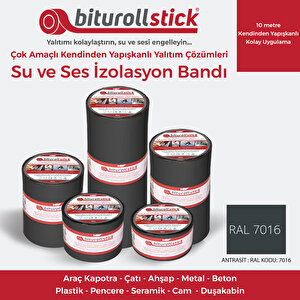 1.5 Mm 30 Cm Antrasit 10mt. - Yapışkanlı Su Yalıtım Bandı - Tamir Bandı
