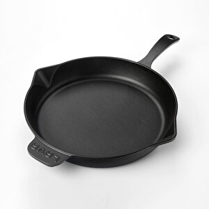 Döküm Yuvarlak Kızartma Tavası  Çap(ø)34cm. Döküm Demir Yekpare Saplı